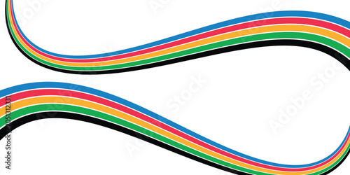 Obraz na płótnie Five Color Lines Dynamic Design Colorful modern illustration