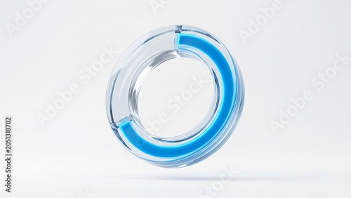 Transparent glass progress ring with elegant reflections and modern business styling. A premium isolated infographic element designed for dashboards, reports, presentations and analytics.
