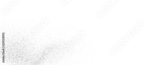Grainy fading wavy sand texture. Subtle dotted gradient waved background. Gritty backdrop with specks, particles and granules. Grunge grain noise speckle wallpaper for banner, poster, brochure. Vector