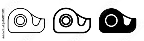 Canvastavla Tape Dispenser Icons, Adhesive Roll Holder Graphics, Office Supply Vector Set