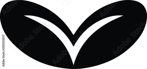 фотографія Silhouette vector minimalist sprouting seedling icon for organic growth plant lo