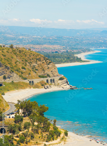 Bianco Cliff in Calabria, with the Mediterranean Sea in summer