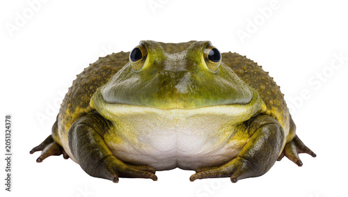 Fotografi Large green bullfrog with bulging eyes and textured skin