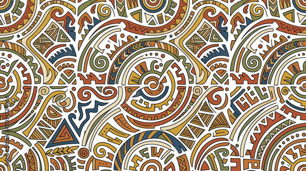 Fototapeta premium Tribal Pattern, Ethnic Design, Abstract Geometric Seamless Background