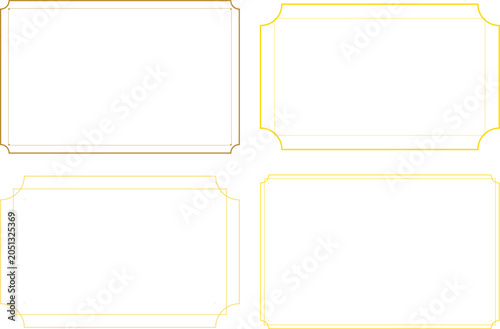 Cuadro en lienzo Set of four elegant golden and yellow decorative frames and borders Vector
