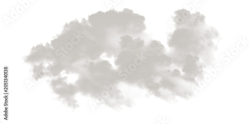 Fotografija Fluffy white cloud formation with soft edges on transparent background clouds cu