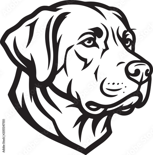 Modern Canine Portrait Vector Illustration Elegant Dog Head Line Artwork Pet Character Graphic Design