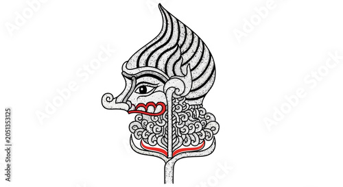 Canvas Print Traditional Thai masked dance character face.