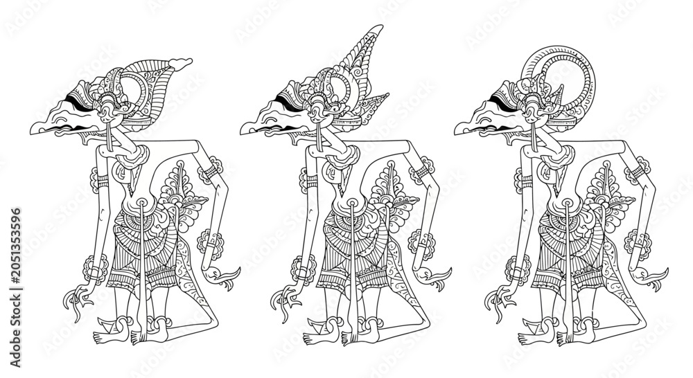 Foto Three fantasy creatures standing side by side.