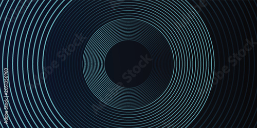 Cuadro en lienzo Blue abstract background with glowing circles