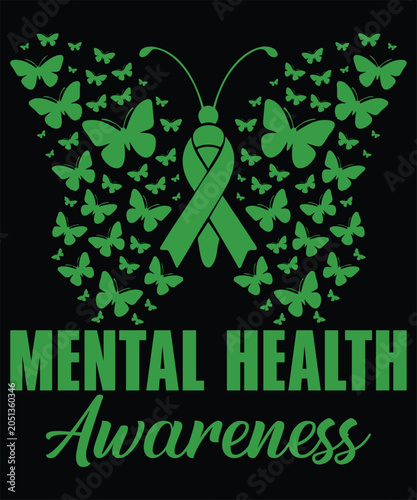 Mental Health Awareness Typography T Shirt Design
