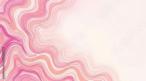 Wavy pink and orange lines on a gradient background with copy space