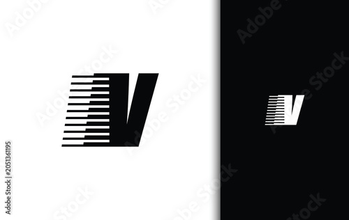 Modern Letter V Speed Line Logo Design for Technology and Corporate Brand Identity