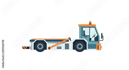 Airport ground support vehicle flat design illustration.