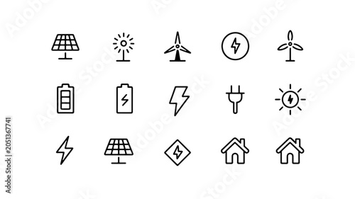 Clean Energy Icons Set