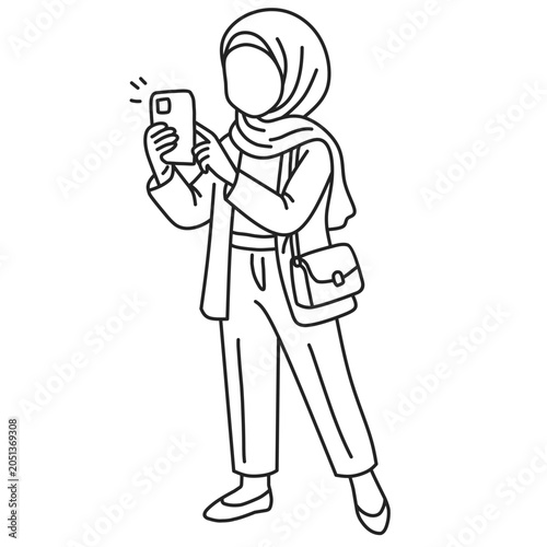 Hijab Woman Taking a Selfie