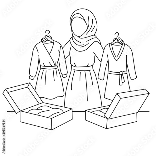 Sketch of Woman with Modest Fashion