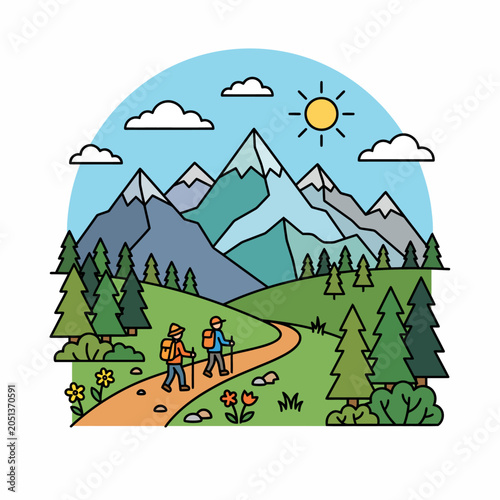 Mountain Landscape Hiking Trail