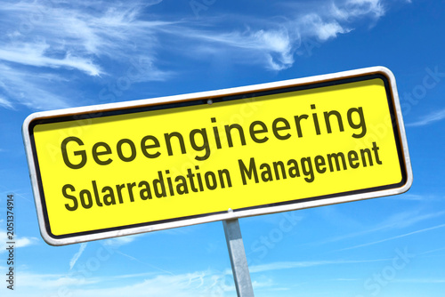 Foto Geoengineering, Solarradiation Management, Metall panel, (Symbolic Image)