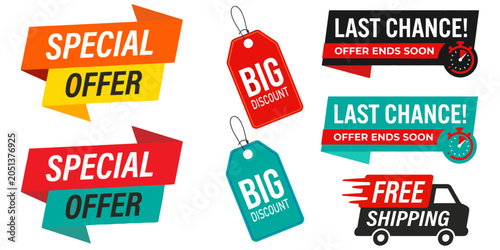 Schilderij op canvas Vibrant discount and promotion labels