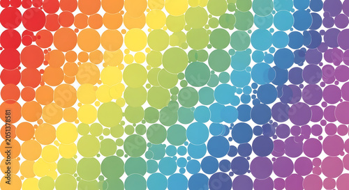 Abstract colorful circles pattern background with a rainbow gradient effect