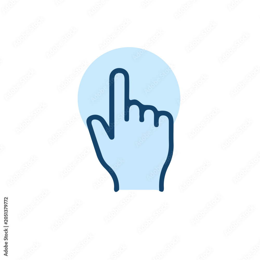 Fototapeta premium Hand Cursor Icon Pointing Up Index Finger Click Vector Illustration