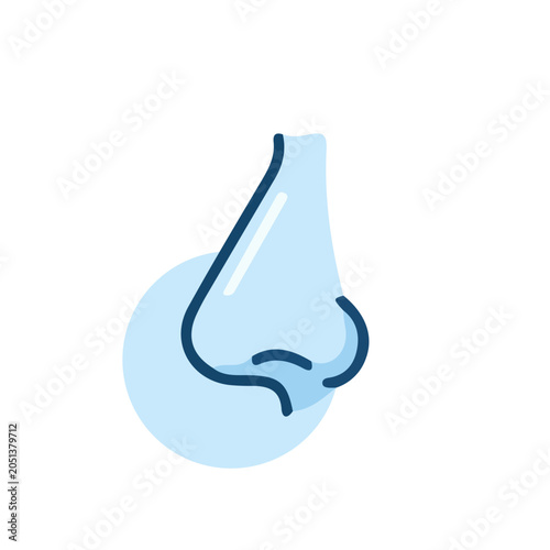 Human Nose Icon Illustration for Medical and Sense of Smell