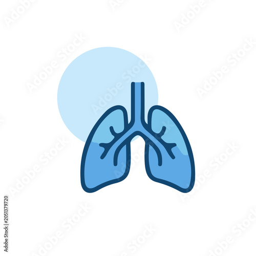 Human Lungs Icon for Respiratory Health and Medical Science