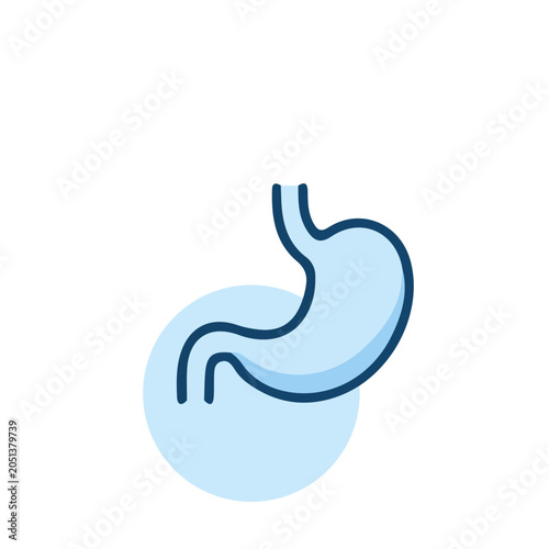 Human Stomach Digestive System Icon for Medical Design
