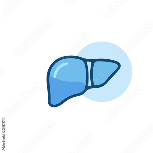 Human Liver Organ Vector Icon for Medical Illustration