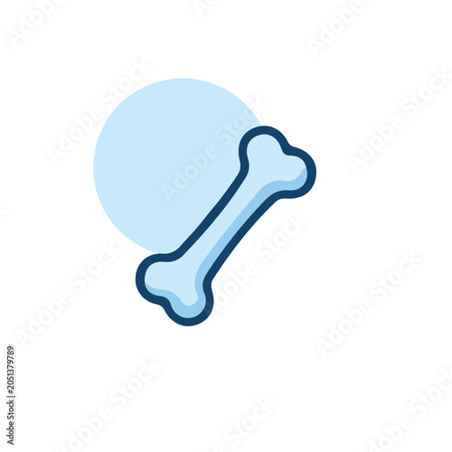 Bone Line Icon Illustration for Pet Care and Healthcare