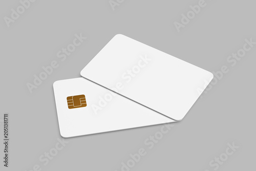 Blank Smart Credit Card Mockup with EMV Chip