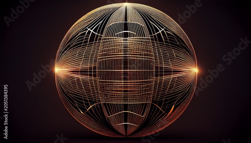 Abstract Design Of A Sphere Made Of Lines Perfect For Backgrounds And Designs High Qual