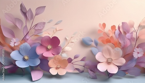 soft pastel floral shadow composition n minimal botanical style