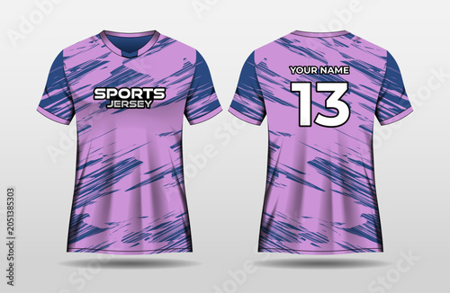 Soccer jersey template with abstract lines