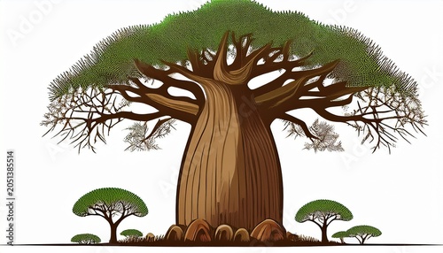 baobab tree isolated on a white background