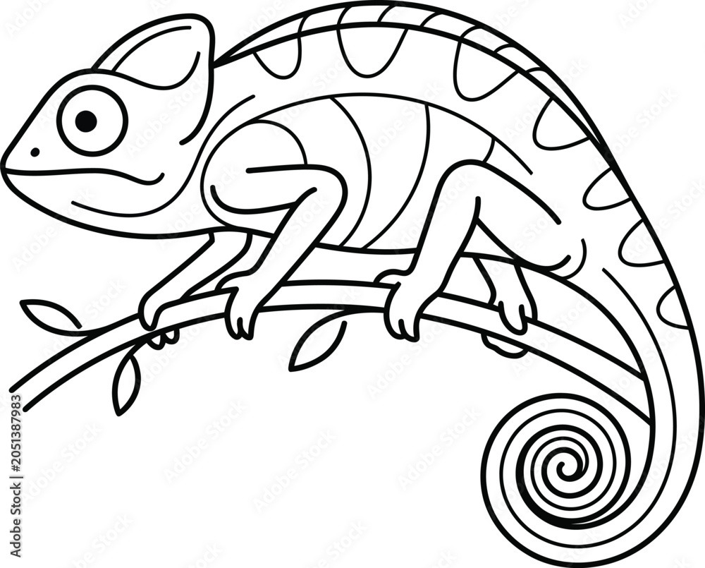 Obraz premium chameleon on a white background