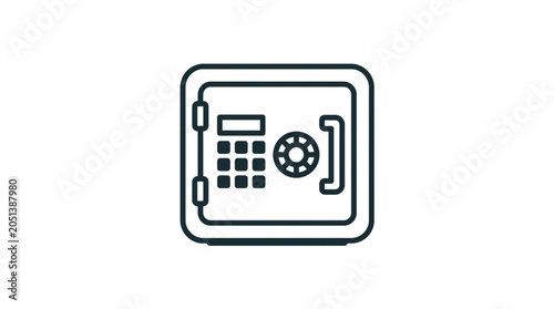 Canvas Print Secure Metal Safe with Digital Keypad and Handle Icon.