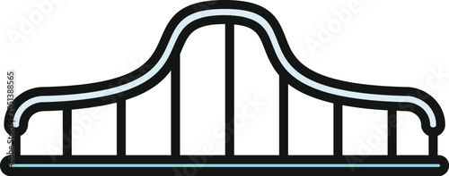 фотографія Rollercoaster track icon with ups and downs representing thrill and excitement