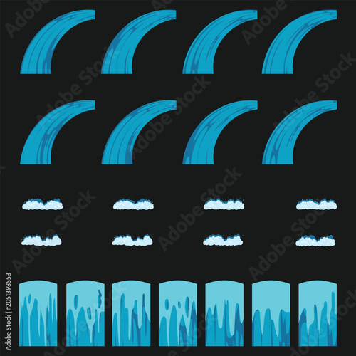 Foto water fall animation spite sheet 2d fx