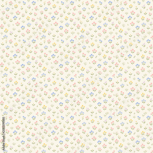 Pastel Wildflower Garden Seamless Pattern 