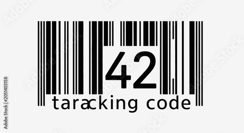 Photos Barcode with Number 42 and Tracking Code Text