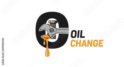 Photography Auto Mechanic Wrench With Dripping Oil and Oil Change Text - Garage Service
