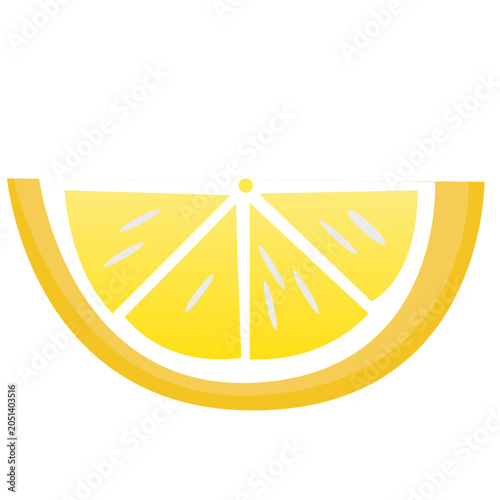 Minimal yellow lemon slice vector icon with clean geometric lines and modern flat design. Perfect for food branding, citrus themes, summer graphics, packaging, menus, stickers, and digital projects.