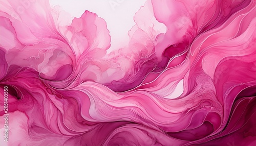 Abstract Watercolour Background Of Pink Shades Swirling Close Up
