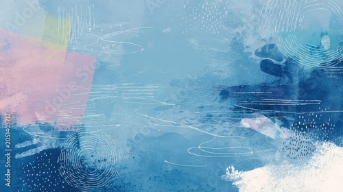 Abstract Crayon Stroke on a Blue Pencil Texture with White Space for Design Templates