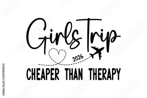 Travel The World Girls Trip With Airplane And Heart T Shirt Design
