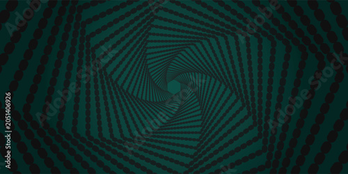 Foto Dark teal retro pixelated dot-matrix geometric vortex background