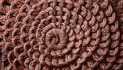 Brown Crochet Knitted Spiral Patterns Background