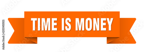 Bild auf Leinwand time is money ribbon isolated on transparent background